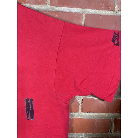 Vintage 90s Nike Air Jordan Shirt Original Jumpman Logo Red USA Made Sz Medium - Picture 3 of 6